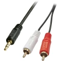 LINDY 35681 Cinch / utičnica audio priključni kabel [2x muški cinch konektor - 1x 3,5 mm banana utikač] 2.00 m crna slika