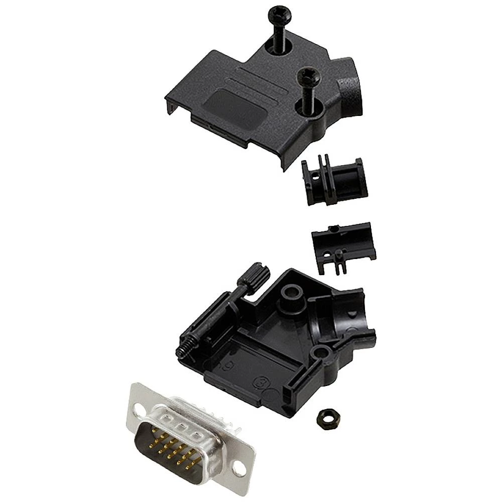 Komplet D-SUB pinskih konektora 45 ° Broj polova: 15 Lemni kup encitech D45PK-P-09-HDP15-W-K 1 ST slika