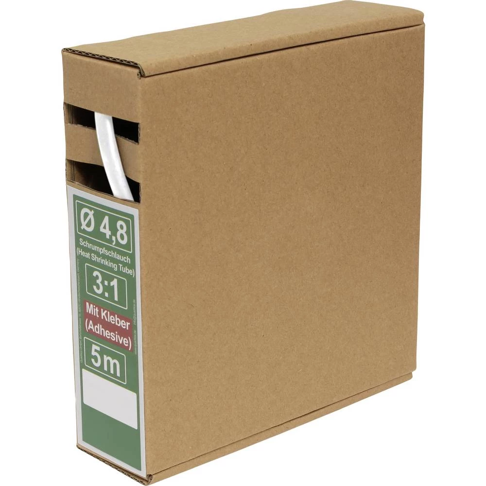 Quadrios 25CA487 skupljajuća cijev s ljepilomi bijela 4.8 mm 1.6 mm Stopa skupljanja:3:1 5 m slika