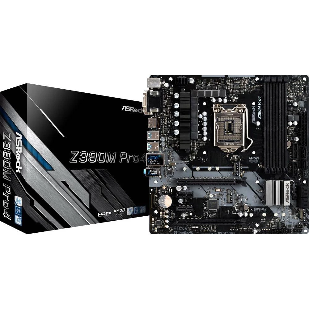 Matična ploča ASRock Z390M PRO 4 Baza Intel&reg; 1151v2 Faktor oblika Micro-ATX Set čipova matične ploče Intel&reg; Z390 slika