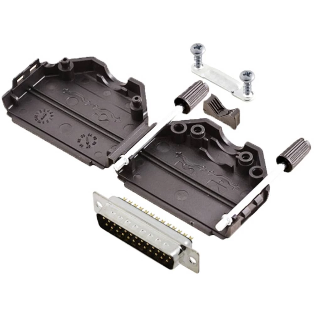 Komplet D-SUB pinskih konektora 180 ° Broj polova: 25 Lemni kup TRU COMPONENTS TCDPPK25BKDBPK 1 ST slika