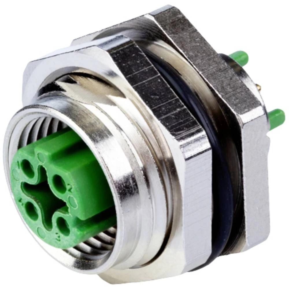 PCB utičnica M12, D-kodirana, 4-pinska, IP67 kada nije priključena, montaža na stražnju ploču, inkapsulirana Metz Connect MMT371A115-0009 utičnica za tiskanu pločicu  ženski konektor  Broj polova: ... slika