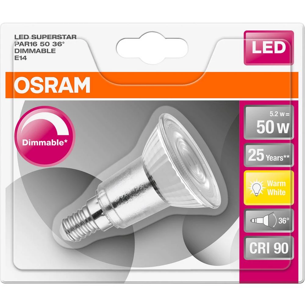 OSRAM LED ATT.CALC.EEK A+ (A+++ - G) E14 Reflektor 6 W Toplo bijela (&Oslash; x D) 50.0 mm x 73.0 mm 1 ST slika