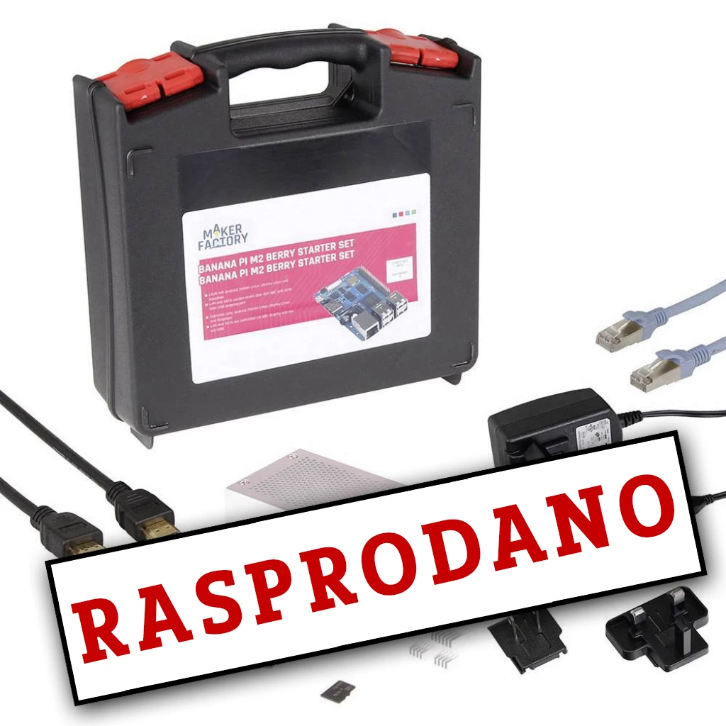 MAKERFACTORY MF-BPI-M2 Berry Set Banana Pi BPI-M2 Berry 1 GB 4 x 1.20 GHz uklj. Mrežni adapter, uklj. Kućište, uklj. Hladnjak slika