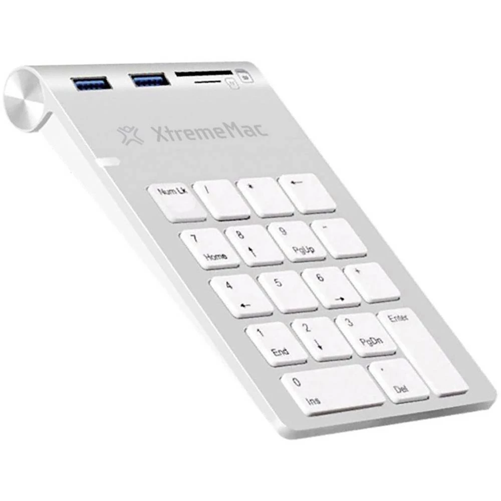 USB numerička tipkovnica XtremeMAC XM-NPHUB32-CR-SLV USB priključak, Audio priključak Srebrna/bijela slika