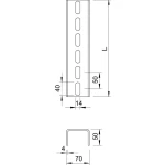 OBO Bettermann 6479308 U-profil (D x Š x V) 6 m x 70.00 mm x 50.00 mm 1 St. siva