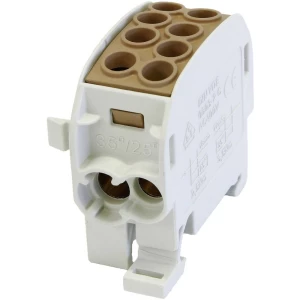 HoraeTec 080210-3-3 odvojna stezaljka za glavni vod  mjed, PA svijetlosiva (RAL 7035), smeđa boja 1-polni  125 A  690 V Vrsta provodnika = L slika