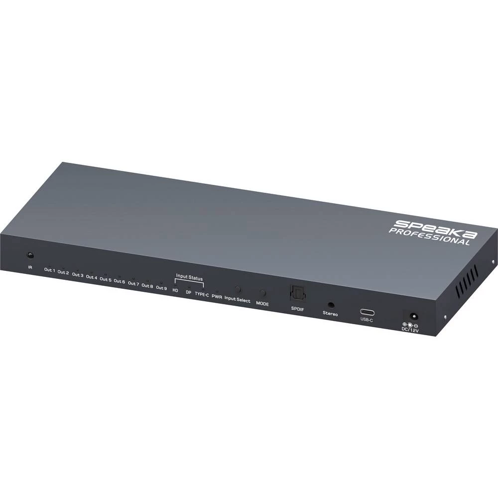 SpeaKa Professional SP-WC-200 HDMI razdjelnik matrix sa daljinskim upravljačem, podržava Ultra HD 1980 x 1080 piksel crn slika