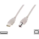 USB 2.0 priključni kabel [1x USB 2.0 utikač A - 1x USB 2.0 utikač B] 3 m bež Dig
