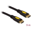 Delock HDMI priključni kabel 5.00 m 82455 pozlaćeni kontakti crna [1x muški konektor HDMI - 1x muški konektor HDMI] slika