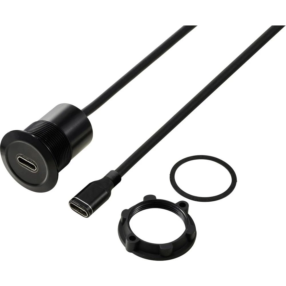 USB 3.1-C® utičnica/utičnica 1 m kabela crna    TC-13376304 TRU COMPONENTS Sadržaj: 1 St. slika