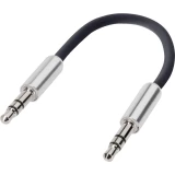 SpeaKa Professional-JACK audio priključni kabel [1x JACK utikač 3.5 mm - 1x JACK utikač 3.5 mm] 0.10 m crn SuperSoft