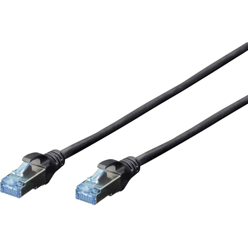 Digitus DK-1532-030/BL RJ45 mrežni kabel, Patch kabel cat 5e SF/UTP 3.00 m crna upleteni parovi 1 St. slika