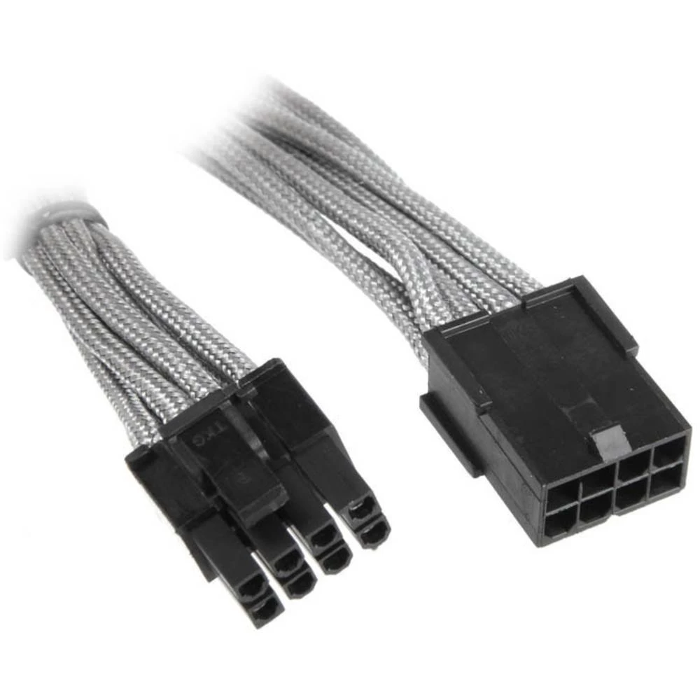 Struja Produžetak [1x 8-polni muški konektor PCI-E (6 + 2) - 1x 8-polni ženski konektor PCI-E] 45 cm Srebrna, Crna Bitfenix slika