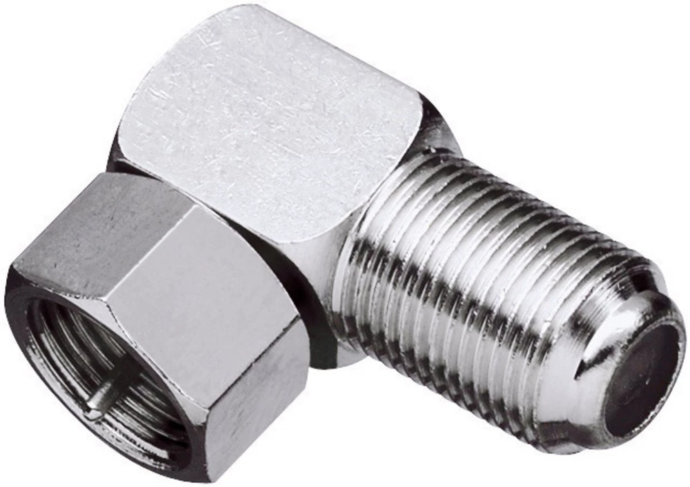 SAT kutni adapter F-utikač na F-utičnicu srebro 100 kom. slika