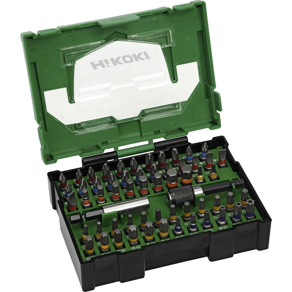HiKOKI 40030024 bit komplet T-profil, ravni prorez, križni phillips, križni pozidriv, šesterokut uklj. držač bitova slika