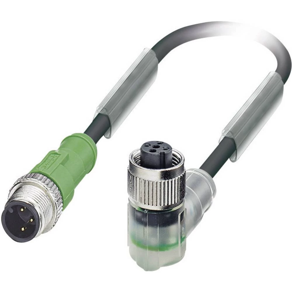 Utični konektor za senzor/aktivator, konfekcionirani M12 Ravni muški konektor, Ženski konektor, kutni 3 m Broj polova: 3 Phoenix slika