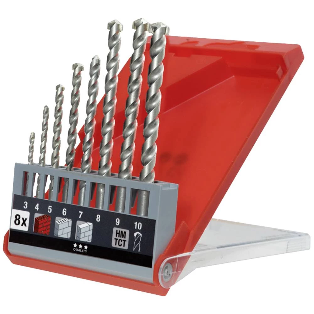 kwb set svrdla za zidanje, 8 komada (set svrdla za rotacijske i udarne bušilice) kwb  38900  set spiralnih svrdla za kamen 8-dijelni 3 mm, 10 mm   8 St. slika