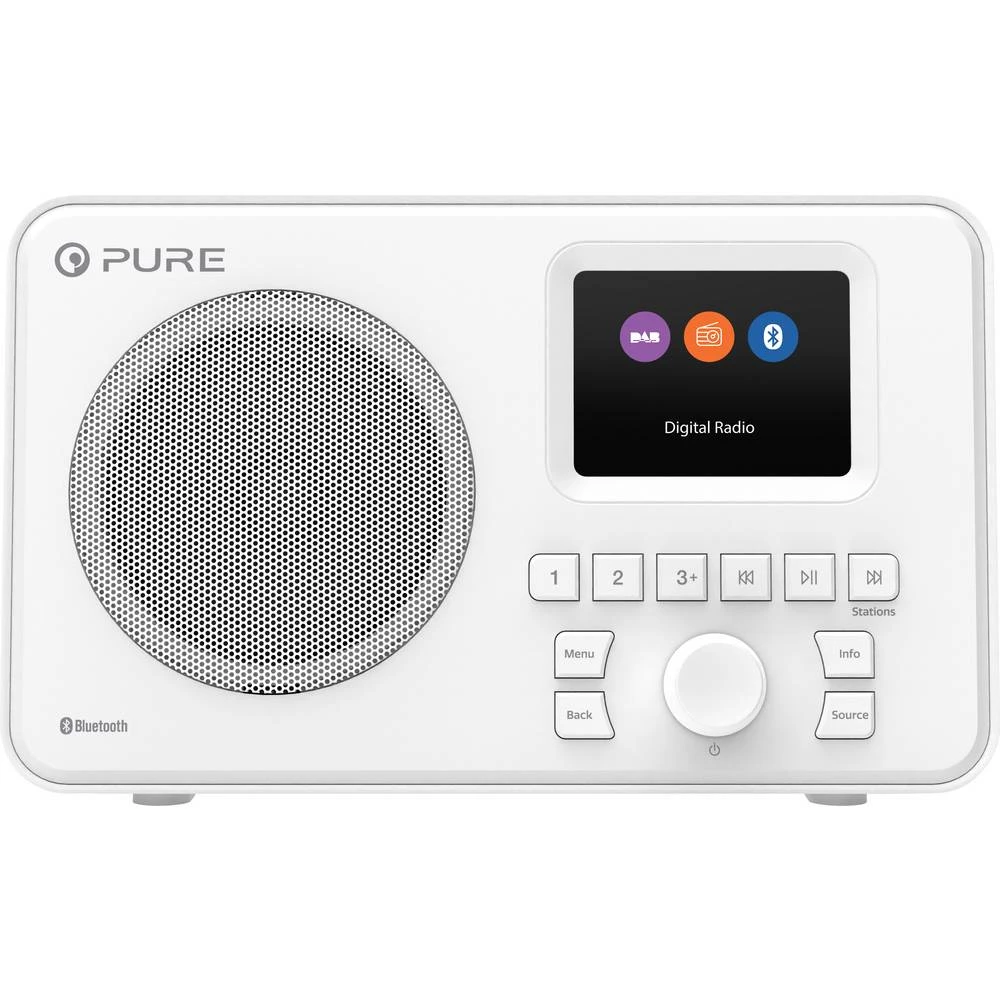Pure Elan One desktop radio DAB+ (1012), ukw aux, Bluetooth, DAB+, ukw  funkcija alarma bijela slika