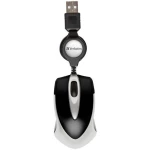 Verbatim Go Mini USB miš Optički S kabelskim kolutom za uvlačenje Crna, Metalik
