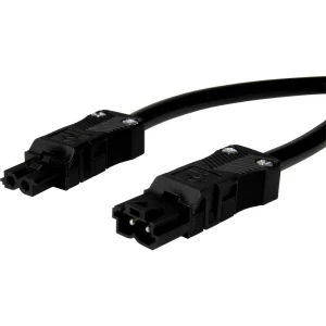 Adels-Contact 14876240 mrežni priključni kabel mrežni adapter - mrežni konektor Ukupan broj polova: 2 crna 4.00 m 25 St. slika