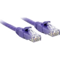 LINDY 48125 RJ45 mrežni kabel, Patch kabel cat 6 U/UTP 5.00 m ljubičasta sa zaštitom za nosić 1 St. slika