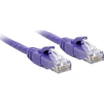 LINDY 48125 RJ45 mrežni kabel, Patch kabel cat 6 U/UTP 5.00 m ljubičasta sa zaštitom za nosić 1 St.