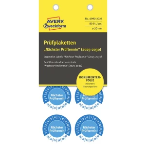 Avery-Zweckform 6990-2025 inspekcijska naljepnica plava boja samoljepljiva folija (Ø) 30 mm 30 mm 80 St. slika