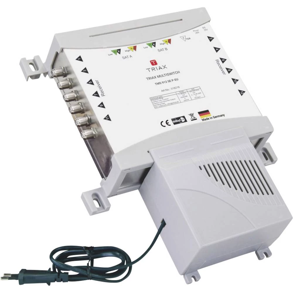 Satelitski multiprekidač Triax TMS 912 SE P-EU Ulazi: 9 (8 Sat/1 zemaljske) Broj sudionika: 12 slika