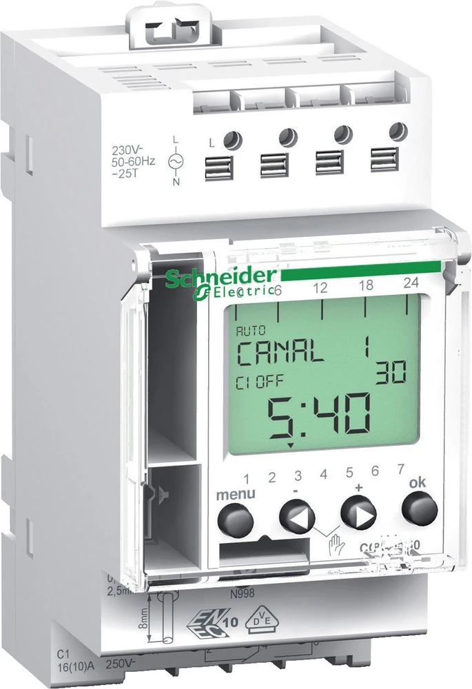 Vremenski prekidač za DIN šine Digitalno Schneider Electric CCT15720 230 V slika