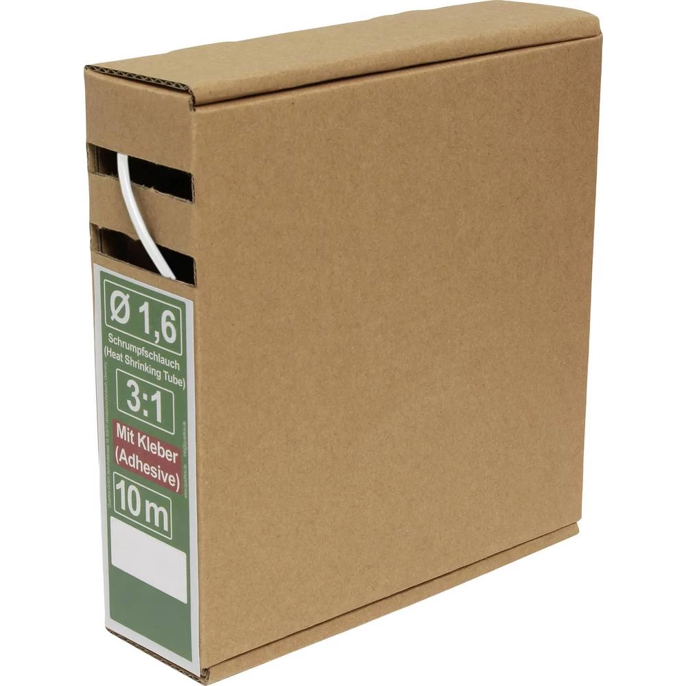 Quadrios 25CA484 skupljajuća cijev s ljepilomi bijela 1.6 mm 0.5 mm Stopa skupljanja:3:1 10 m slika