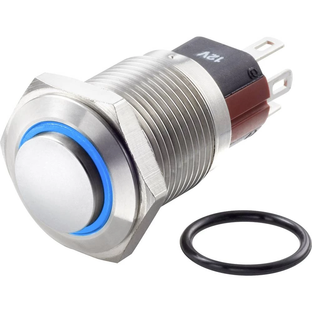 TRU COMPONENTS TC-GQ16-KH-11E/J/B/12V/S Tlačni prekidač sa zaštitom od vandalizma 48 V/DC 2 A 1 x OFF/(ON) IP65 vraća se u izspr slika