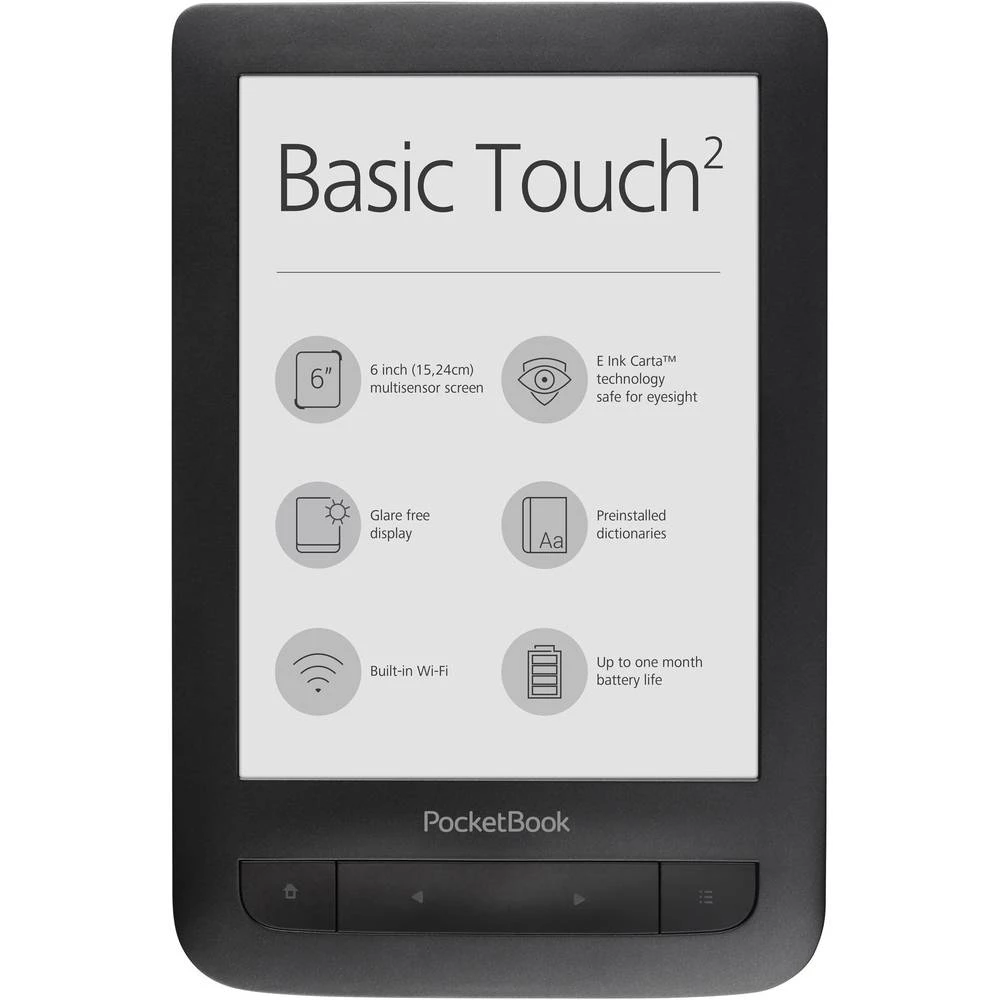 PocketBook Basic Touch 2 eBook-čitač 15.2 cm (6 ") Crna slika