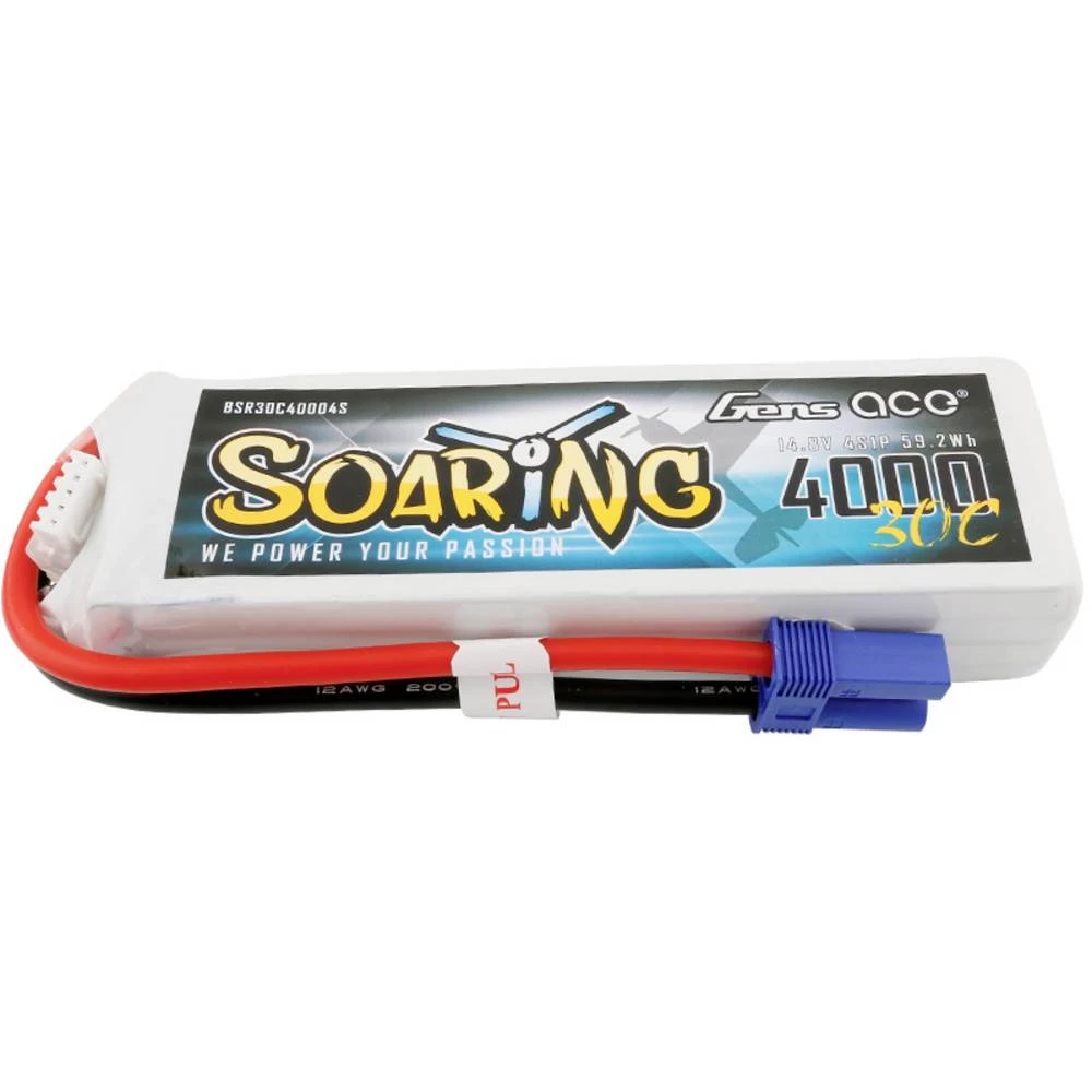 Gens ace lipo akumulatorski paket za modele 14.8 V 4000 mAh Broj ćelija: 4 30 C softcase ec5 slika