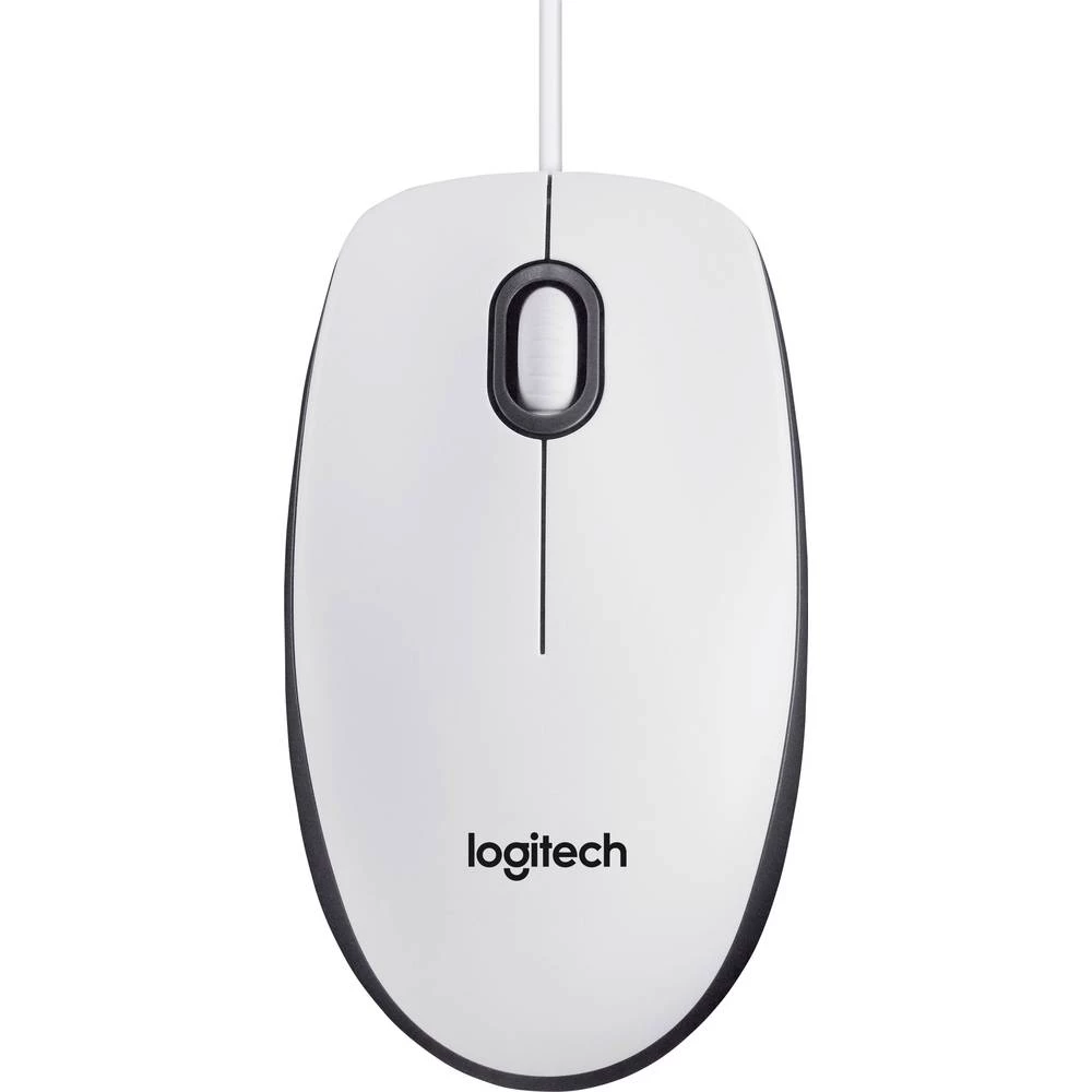 Logitech M100 USB miš Optički Bijela, Crna slika