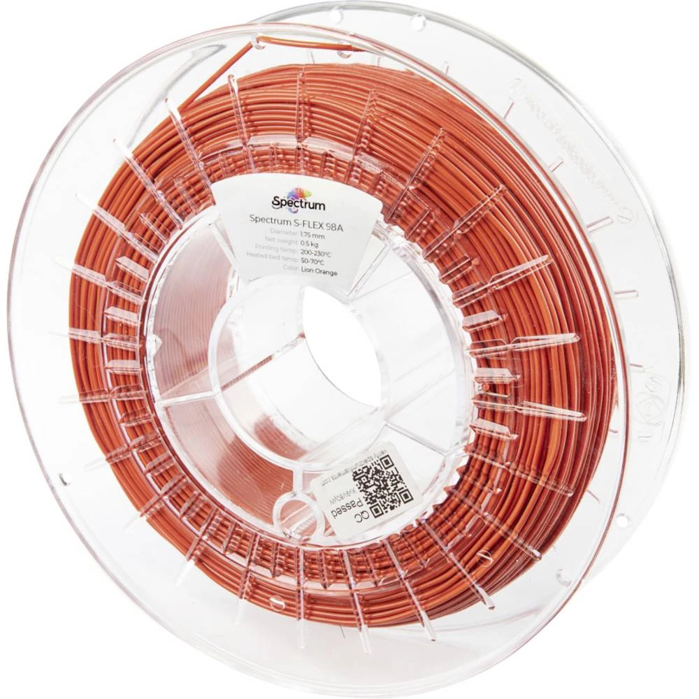 Spectrum Filaments 80517 S-Flex 98A 3D pisač filament fleksibilni filament fleksibilan, kemijski otporan, bez iskrivljen slika
