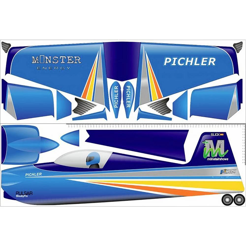 Pichler Slick 360 plava boja RC model motornog zrakoplova  ARF 840 mm slika
