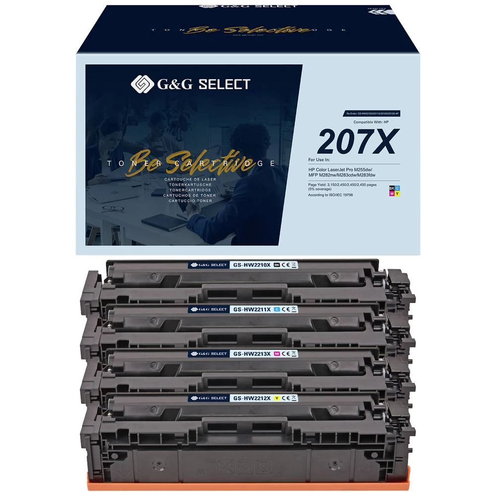 G&G toner zamijenjen HP 207X kompatibilan kombinirano pakiranje crn, cijan, purpurno crven, žut W2210X(207X)/W2211X(207 slika