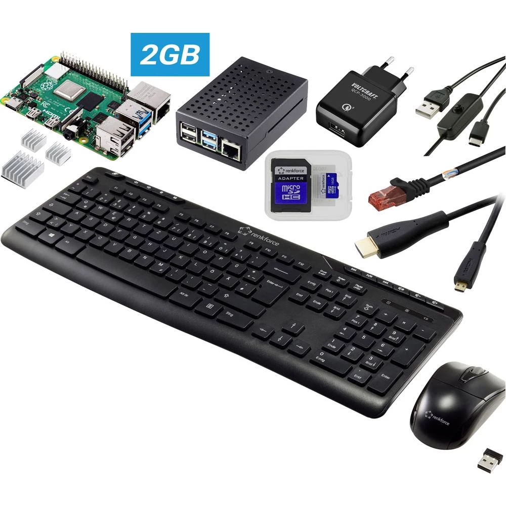 TRU COMPONENTS Pro Set Raspberry Pi® 5 B 1 GB 2.4 GHz uklj. napajanje, uklj. kućište, uklj. hladnjak, uklj. HDMI kabel , slika