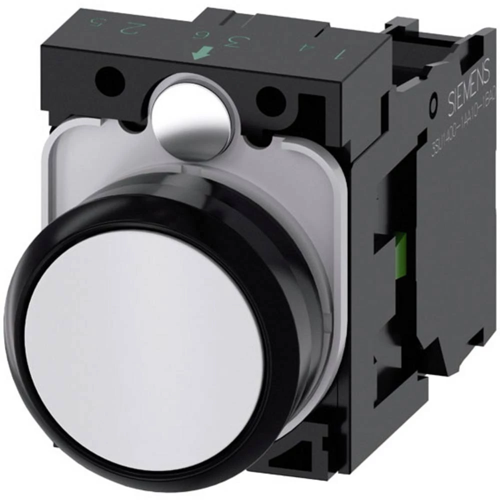 Siemens 3SU1100-0AB60-1BA0 tipkalo prednji prsten od plastike, okrugao  dugme crna, bijela   1 St. slika