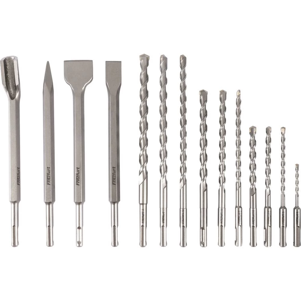 FRITZFURT 3161-3014 komplet šupljih kruna za bušenje 14-dijelni 5 mm, 6 mm, 8 mm, 10 mm, 12 mm, 14 mm SDS-Plus 1 Set slika