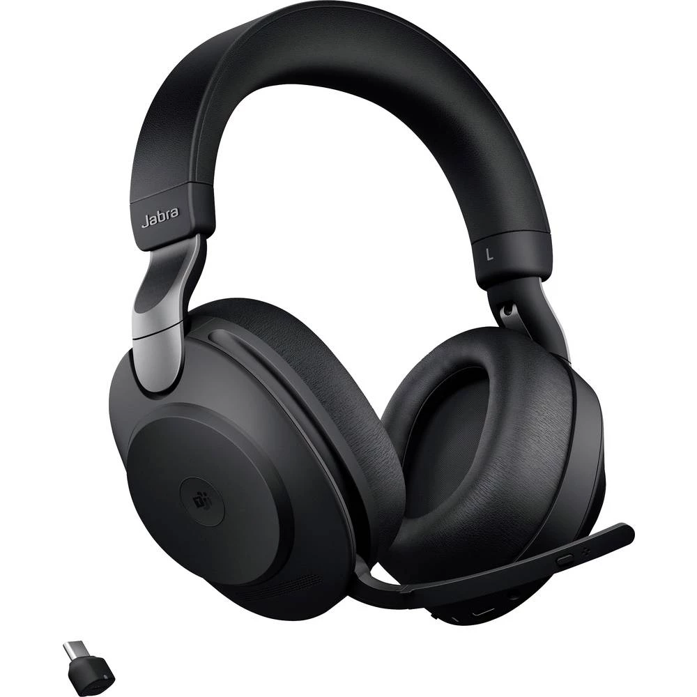 Jabra Evolve2 85 MS telefon Over Ear Headset Bluetooth®, žičani stereo crna smanjivanje šuma mikrofona kontrola glasnoć slika