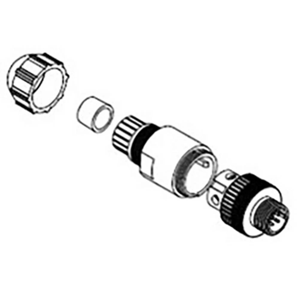 Molex 1200710043 Micro-Change (M12) Single Keyway with PG9 Cable Fitting, Straight Female, 5 Poles, Cable Diameter 4.10-8. slika