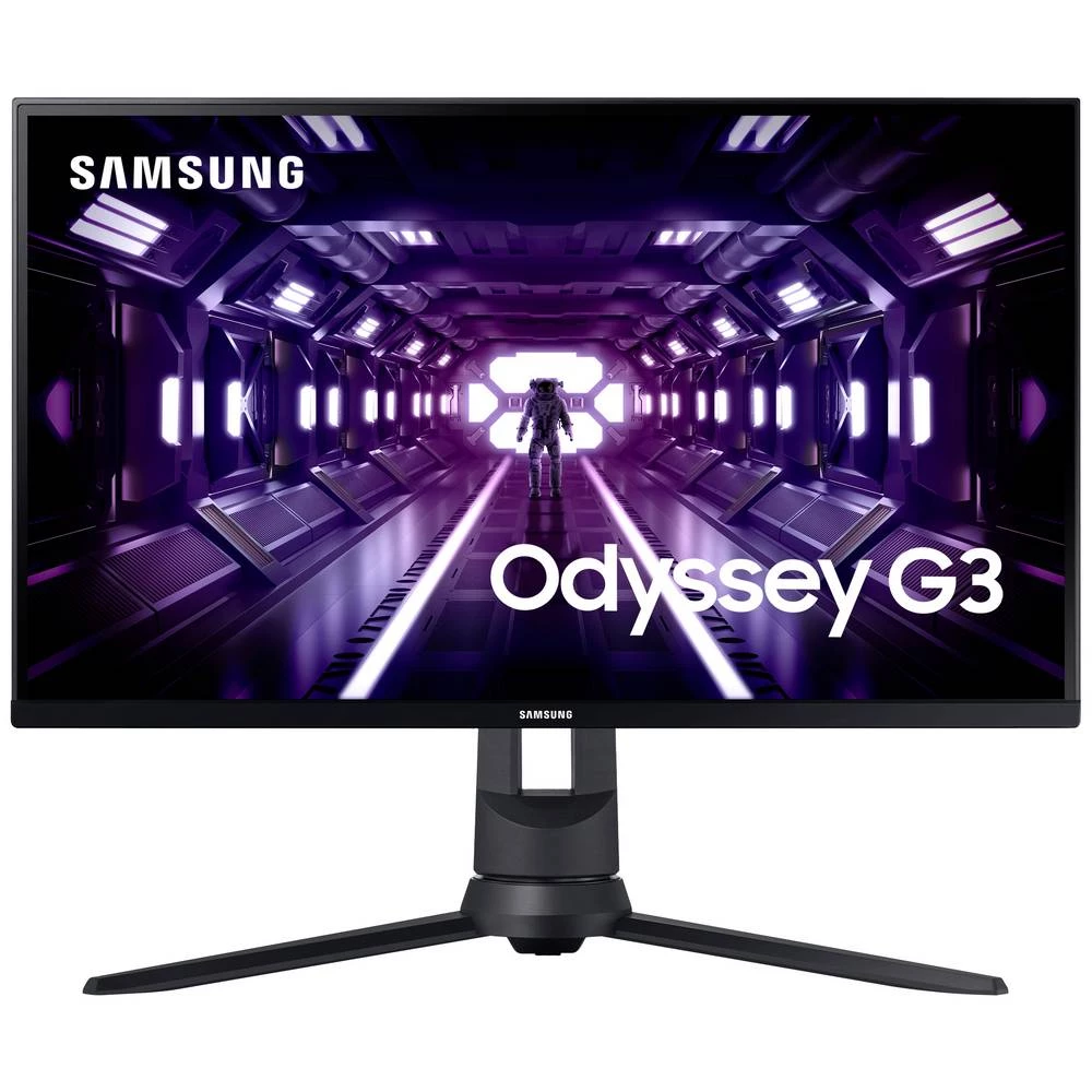 Samsung Odyssey G3 F24G33TFWU LED zaslon 61 cm (24 palac) Energetska učinkovitost 2021 F (A - G) 1920 x 1080 piksel Full HD 1 ms HDMI™, VGA, DisplayPort, slušalice (3.5 mm jack) VA LED slika