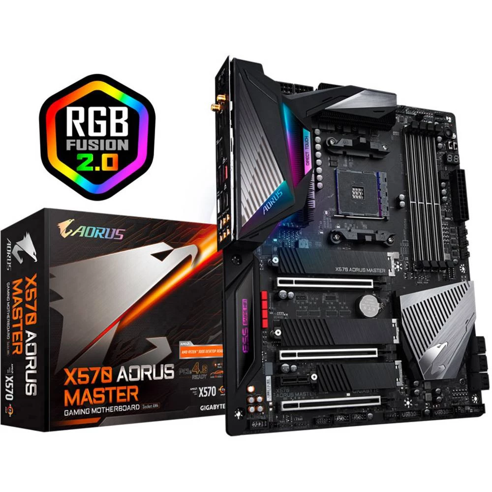 Matična ploča Gigabyte X570 AORUS MASTER Baza AMD AM4 Faktor oblika ATX Set čipova matične ploče AMD&reg; X570 slika