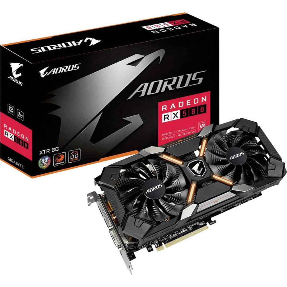 Grafička kartica Gigabyte AMD Radeon RX 580 Aorus XTR 8 GB GDDR5-RAM PCIe x16 HDMI&trade;, DVI, DisplayPort slika