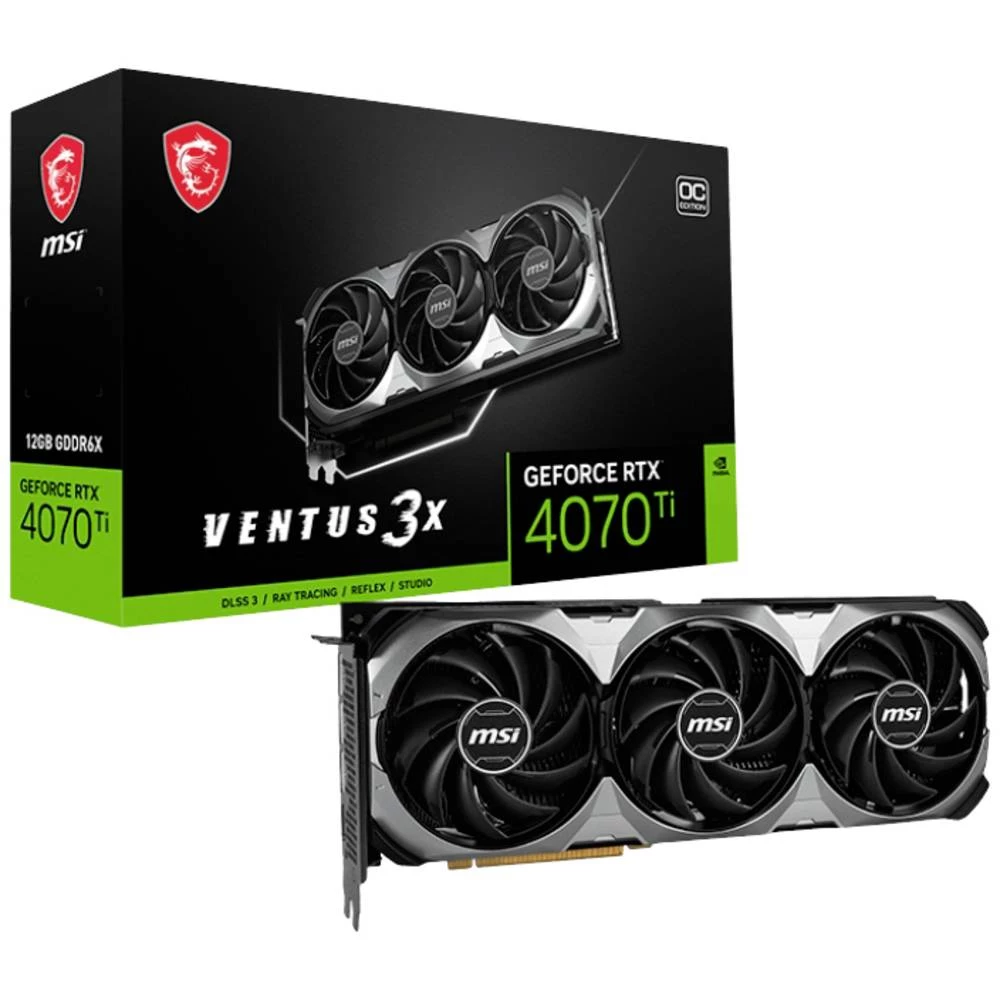 MSI GEFORCE RTX 4070 Ti VENTUS 3X E1 12G OC grafička kartica NVIDIA 12GB GDDR6X MSI grafička kartica RTX 4070 Ti GDDR6X-RAM slika