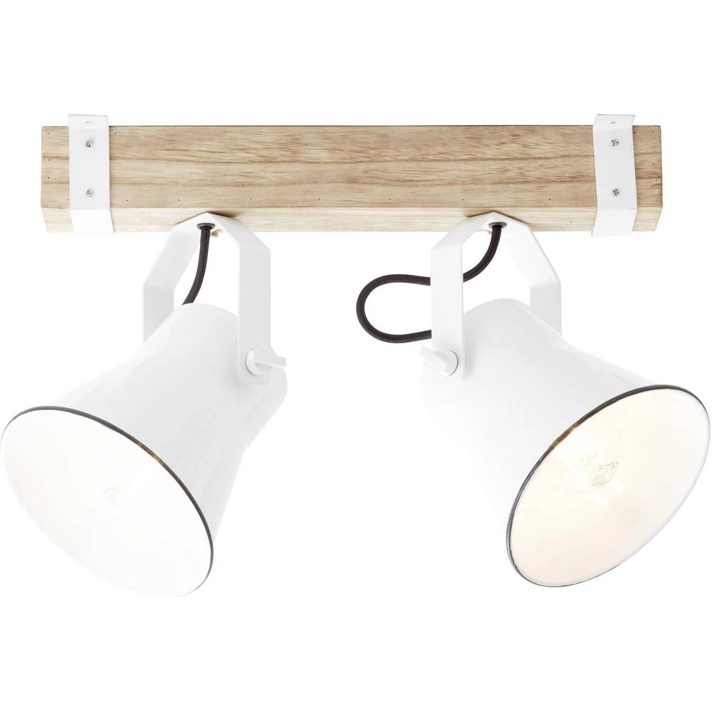 Stropni reflektor LED E27 20 W Brilliant Plow 82129/05 Bijela, Drvo (svijetlo) slika