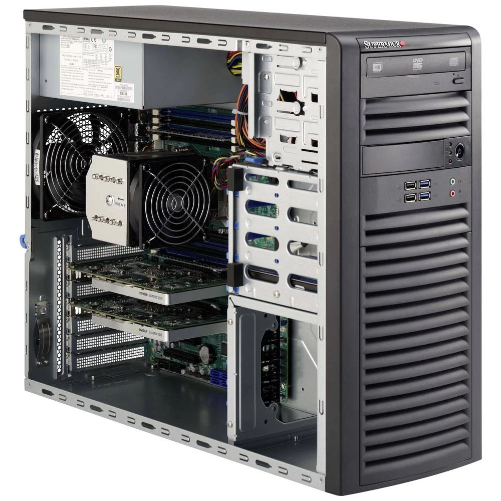 Supermicro SC732D4-903B midi-tower kućište za računala crna slika