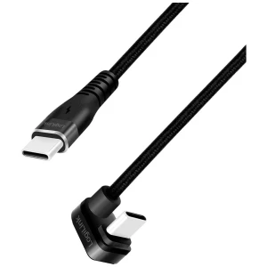 USB 2.0 Type-C kabel, C/M 180° na USB-C/M, aluminij, crni, 2 m LogiLink USB kabel USB 2.0 USB-C® utikač 2 m crna  CU0191 slika